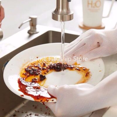 Not Hurt Hands Magic Silicone Dishwashing Brush Dishwashing Sponge Scrub Gloves Does Kitchen Cleaning 1 Pair 2023 Safety Gloves