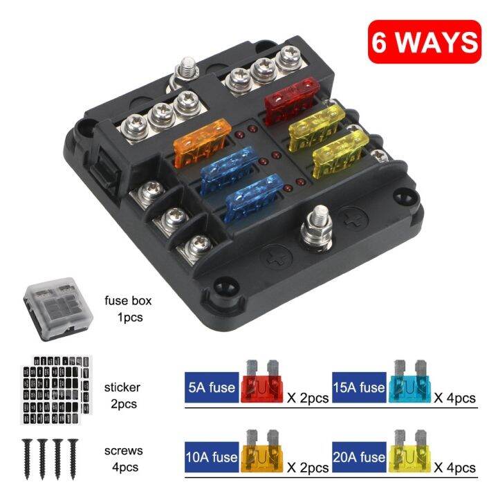 Fuse Box Holder 6 Ways 12 Ways Blade Fuse Block For Auto Car Boat