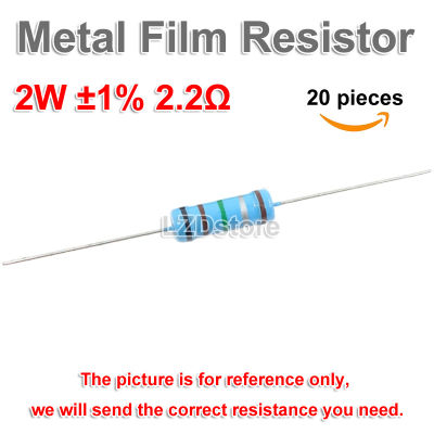 20ชิ้นตัวต้านทานแบบฟิล์มโลหะ2W ตัวต้านทาน10R 1R 2.7R 1.2R 1R 1.5R 1.8R 4.7R 2R 2.2R 2.4R 6.8R 3R 7.5R 3.9R 4.3R 5.1R 5.6R 3.3R 10R 5x15mm ทน