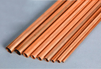 1pcs 205mm long T2 tube red copper thin wall duct hollow pure round column through pass vessel 30mm outer diameter