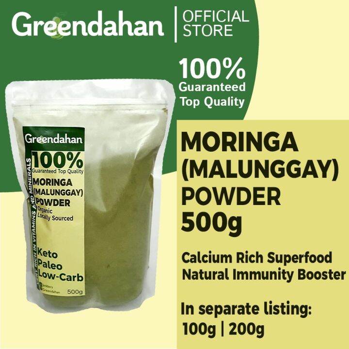 ♂┇ GREENDAHAN/ Organic Moringa Powder (Malunggay) 500g - Superfood ...