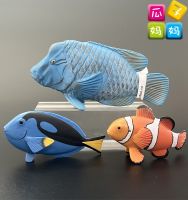 ? Genuine and exquisite model MOJO clownfish yellow tail blue hanging fish corrugated lip simulation ocean tropical model toy 387269