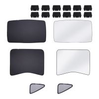 For Model 3 2021 Front Rear Sun Shades Glass Roof Sunshade UV Block Car Side Window Sunshade, 6PCS, Black