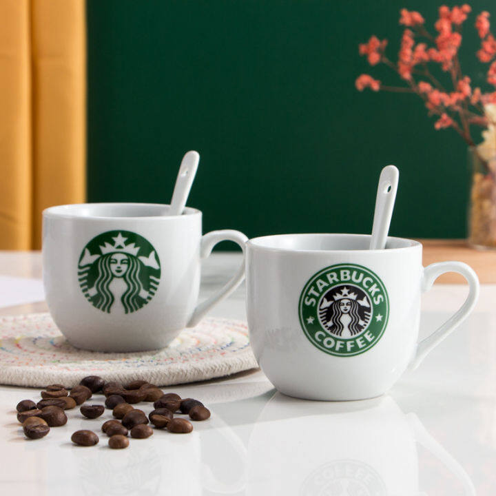 starbucks-coffee-cup-ถ้วยกาแฟสตาร์บัค-ถ้วยกาแฟร้อน-แก้วเซรามิก-แก้วน้ำเซรามิค-แก้วกาแฟ-แก้วกาแฟพร้อมช้อน-เครื่องดื่ม