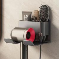 No Drill Hair Dryer Holder For Dyson Organized Rack Wall Mounted Bathroom Shelf Storage Shelves Accessories