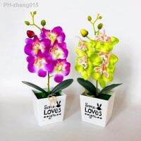 Artificial Butterfly Orchid Bonsai Fake Flower with Pot Home Furniture Decor