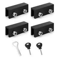 Black Window Locks Metal Window Locks 4 PCS Sliding Adjustable Perfect for Vertical Windows and Sliding Doors Garage Door