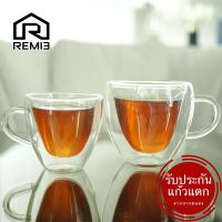 REM13 แก้วสองชั้น แบบมีหูจับ รูปหัวใจ ขนาด150มล./250มล.