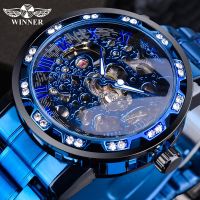 T-Winner hollow belt watch mens manual mechanical watch casual steel belt mechanical mens watch —D0517