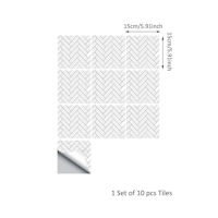 Funlife Self adhesive Waterproof White Herringbone Tiles Kitchen bathroom Furniture Tile Sticker Wall Decal 15*15cm20*20cmTS040