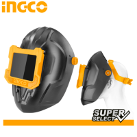 INGCO หน้ากากอ๊อก เปิด-ปิดได้ สวมหัวพลาสติคดำ รุ่น Super Select WM128