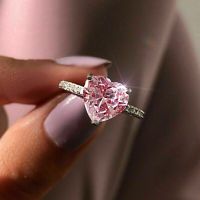 【CW】 Cut Pink Classic Three Prong Setting Engagement Wedding Jewelry