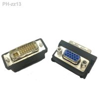 1pcs DVI male to VGA 15 Pin female 90 degrees right angle nickel converter chrome adapter 15 Pin VGA to DVI 24 5 adapter