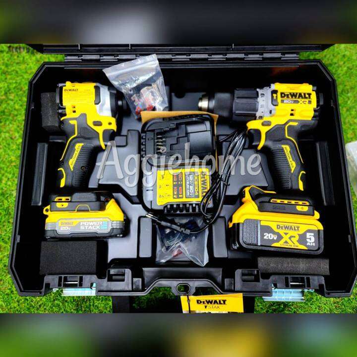 dewalt-ชุดสว่านไร้สายและไขควงกระแทก-รุ่น-dck2050p1e1t-b1-combo-pack-dc850-dcd805-พร้อมแบตและแท่นชาร์จ-ไร้แปรงถ่าน-สว่าน-ไขควง-จัดส่ง-kerry