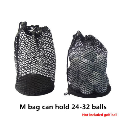 ถุงตาข่ายใส่ของสำหรับเล่นกอล์ฟทำจากไนลอนสีดำ,ถุงใส่ลูกกอล์ฟกระเป๋าใส่ลูกกอล์ฟขนาด16/32/56