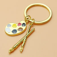 Creative Drawing Board 3D Metal Keychain Fine Arts Paint Brush Bag Pendant Women Men Boy Girl Exquisite Key Chain Birthday Gift