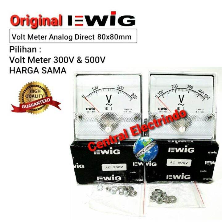 Volt Meter Analog EWIG 300V & 500V 80x80mm. Lazada Indonesia