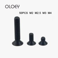 High Quality 50pcs M2 M2.5 M3 M4 mm flat head countersunk head black grade 10.9 Alloy Steel Hex Socket Head Cap Screw