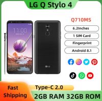 Original LG Q Stylo 4 Q710MS Octa-core 6.2 นิ้ว 2GB RAM 32GB ROM 13MPCamera โทรศัพท์มือถือ Android ลายนิ้วมือโทรศัพท์มือถือ