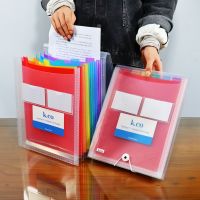 ✹❀ A4 Document Standing Accordions Pockets Expanding Transparent File Folder Waterproof Organizer Bag Business Office Stationery