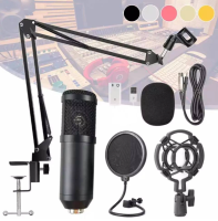 Condenser Microphone ไมค์อัดเสียง ไมค์คอนเดนเซอร์ พร้อมขาตั้งไมค์และอุปกรณ์เสริม