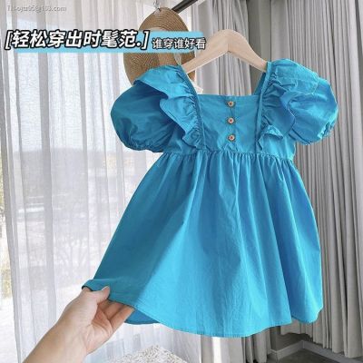 Female baby chun xia han edition dress children girls 2023 new child brim hubble-bubble sleeve princess