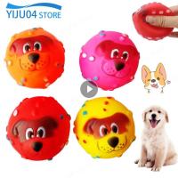 Squeaky Toys Dog Smiley Ball Bouncy Smiling Ball Soundmaking Durable Chew Fetch Play Interactive Toys Puppy Dog Pet  Products Toys