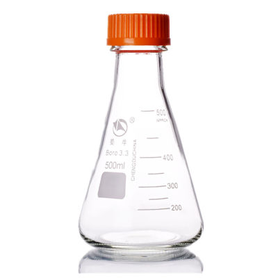 500Ml,แก้ว Erlenmeyer ขวดพลาสติกสีเหลืองฝาเกลียว,ห้องปฏิบัติการขวดน้ำยากรวย