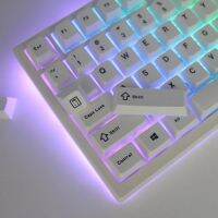 Con 125 Keycaps คีย์บอร์ดญี่ปุ่นสีขาวมินิมอลสำหรับคีย์บอร์ดแบบกลไกเชอร์รี่โปรไฟล์การระเหิดตัวครอบปุ่มคีย์บอร์ด PBT กำหนดเอง GK61 DIY คีย์บอร์ดเกม