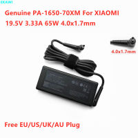 ของแท้ PA-1650-70XM 19.5โวลต์3.33A 65วัตต์ A14-065N1A แหล่งจ่ายไฟ AC อะแดปเตอร์สำหรับ Xiaomi R Edmi หนังสือ13 14แล็ปท็อปชาร์จ