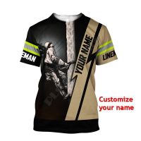 Customize Name Electrician 3d All Over Printed t-shirt Harajuku Streetwear Summer T shirts Men For Women Cosplay Short Sleeve