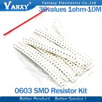 33valuesX20pcs=720pcs 0603 1ohm-10Mohm SMD Resistor Kit Assorted Kit 1% component diy samples kit new and original