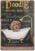 โปสเตอร์ Vintage Goldendoodle Soap Wall Art สำหรับคนรักสุนัข-เหมาะสำหรับร้านกาแฟห้องน้ำและของตกแต่งบ้าน-ไอเดียของขวัญที่ไม่เหมือนใคร