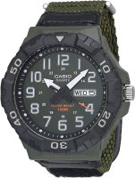 Casio Mens Quartz Nylon Strap, Green, 28.4 Casual Watch (Model: MRW-210HB-3BVCF)