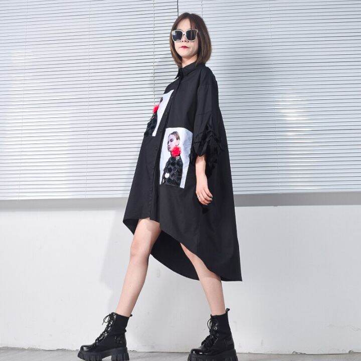 xitao-dress-women-casual-asymmetrical-shirt-dress