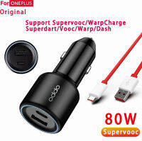 80W Supervooc Dual Usb Charger รถ80 65 W Warp Charge Oneplus 10 T Nord 2T Oppo Reno8 5G Realme GT Neo 3 Superdart Auto Charger