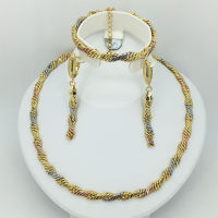 Fashion Dubai gold jewelry set African bridal wedding gift for women Saudi Arabia Necklace Earrings collar jewelry