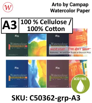 A3, Watercolour Paper Pad (100% Cotton / Cellulose Cold Pressed