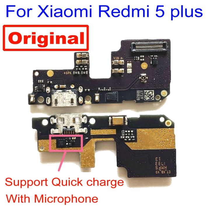 【☊HOT☊】 anlei3 ขั้วต่อแท่นชาร์จ Usb บอร์ด Pcb 100% ชาร์จพอร์ตพร้อมไมโครโฟนสายเคเบิ้ลยืดหยุ่นสำหรับ Xiaomi Redmi 5 Plus