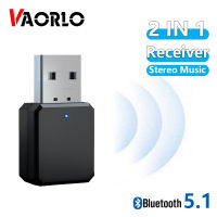 VAORLO KN318 V5.1 Mini ตัวรับสัญญาณบลูทูธ2 IN 1อะแดปเตอร์ Dual Output AUX USB สเตอริโอแฮนด์ฟรีพร้อมไมโครโฟนสำหรับหูฟัง