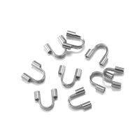 30Pcs 4.5x4mm Stainless Steel Wire Guardian Wire Protectors Loops U Shaped For Jewelry Making DIY Accessories Supplies Wholesale