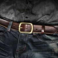 --npd230726┅☫ The new 2022 head layer cowhide brass buckle belt by hand to restore ancient ways recreational young and middle-aged men belts wholesale