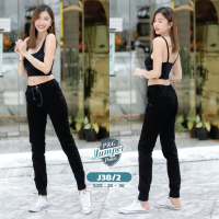 [Jogger pants] กางเกงขาจั้มผ้ายืดคอตตอน สีเรียบไม่มีกระเป๋า (เป้าซิป) J38/2 แนวเท่ๆ ใส่ได้ทั้งชายหญิงเนื้อผ้า ยืดหยุ่นสวมใส่สบายคล่องตัว