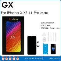 GX OLED สำหรับ iPhone X XS Max 11 Pro การเปลี่ยนไม่มีพิกเซลที่ตายดิจิไทเซอร์จอแสดงผล LCD หน้าจอสัมผัส + ของขวัญ