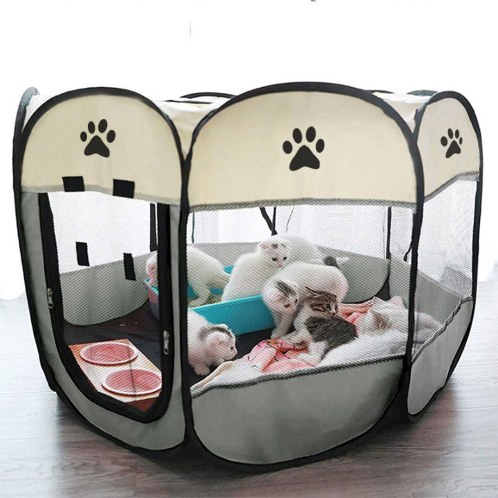 portable-foldable-cage-outdoor-dog-house-octagonal-cat-cage-indoor-playpen-cat-kennel-small-dog-house