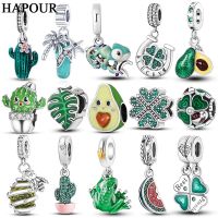 【CC】✙  HAPOUR 925 Charms Woman Cactus Avocado Beads Original Necklace Dangle