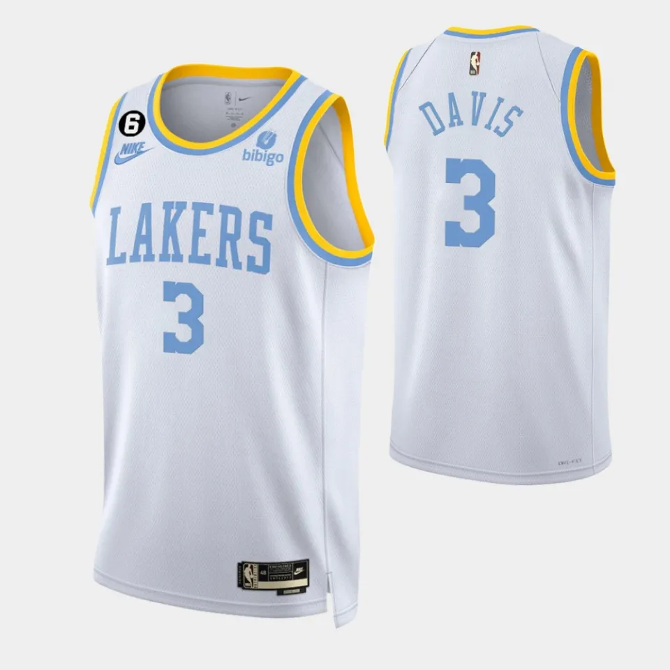 Nike Men's 2022-23 City Edition Los Angeles Lakers Anthony Davis #3 White Dri-Fit Swingman Jersey, Medium