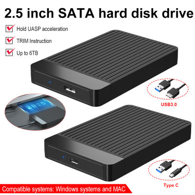 Dmyond Winstong Tech 2.5นิ้ว USB3.0 Type-C External Mobile Hard Disk Box รองรับสูงสุด6TB UASP 6Gbps สำหรับ2.5นิ้ว9.5มม. SATA Hard Disk Case หรือ SSD