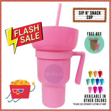 Plastic Snack Cup Holder Pink Car Mounted Drinking Cup For Stanley