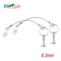 2X 6.3mm 1/4 inch Quick Release Pin with Lanyard for Boat Bimini Top Deck Hinge Marine hardware Stainless Steel 316 Accessories